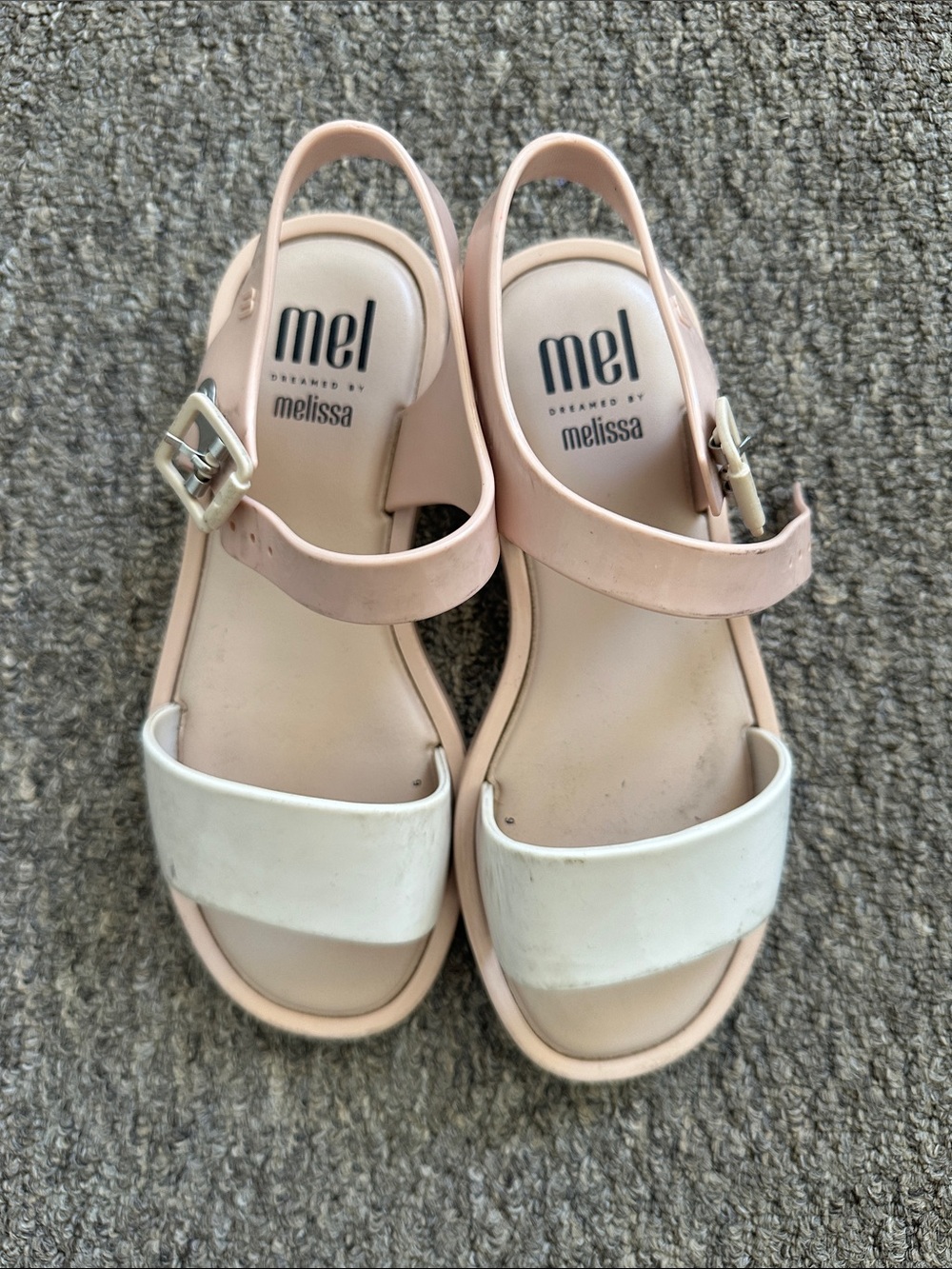 Mel by Melissa Kids' Pink and White Slingback Sandals